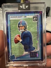 Panini Donruss Optic 2025 Jaxson Dart QB Rated Rookie Blue Prizm Giants #273