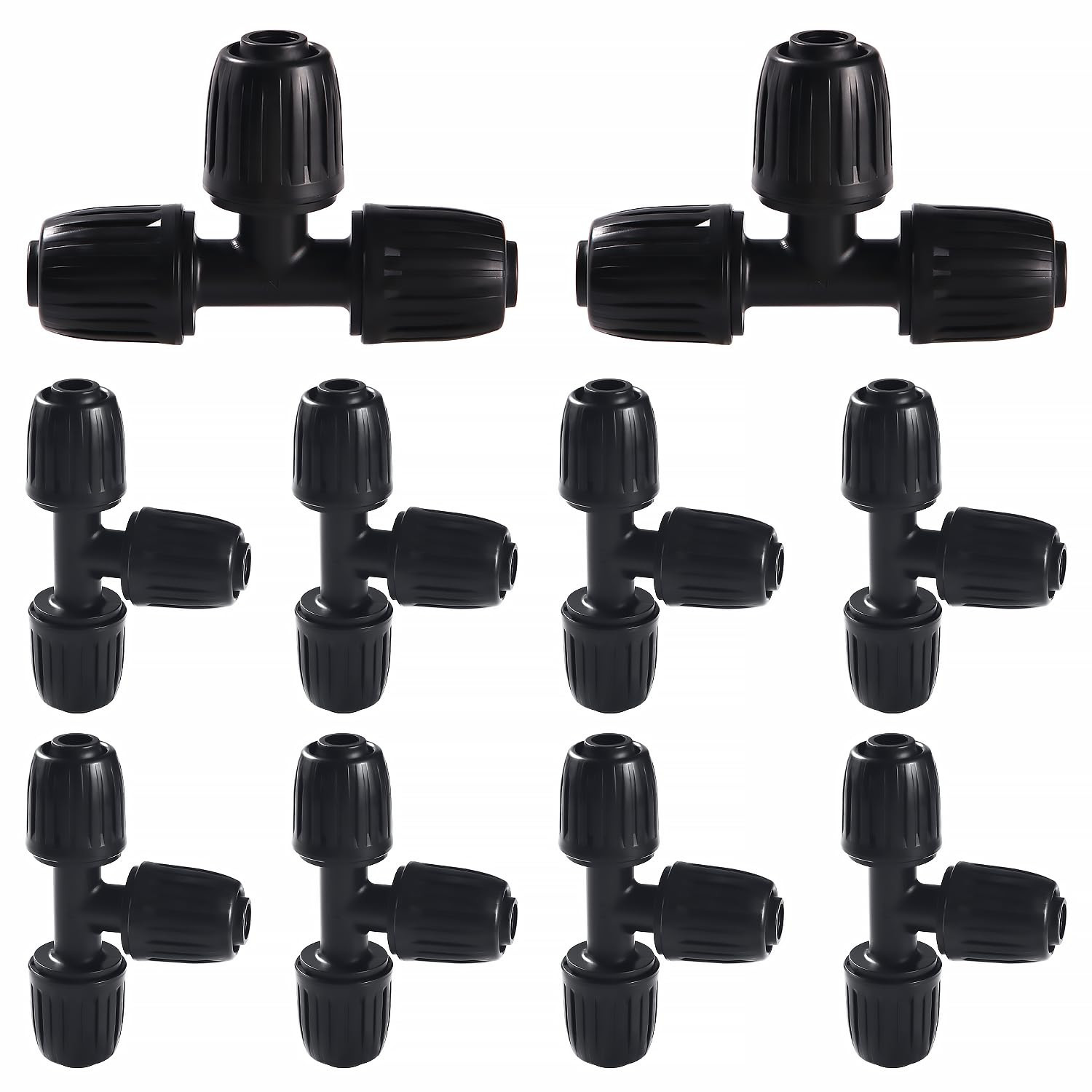 10 PCS 16Mm Drip Irrigation Fittings, Barbed Tee Connector, Lock Barbed Connecto