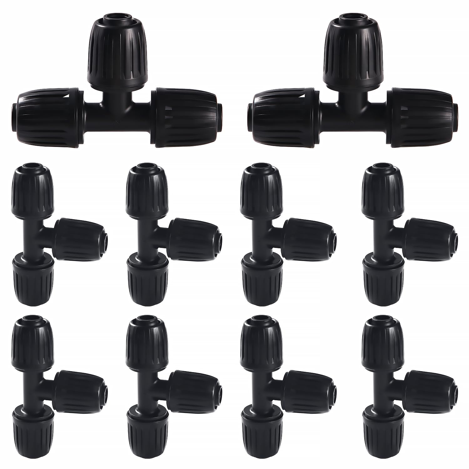 10 PCS 16Mm Drip Irrigation Fittings, Barbed Tee Connector, Lock Barbed Connecto