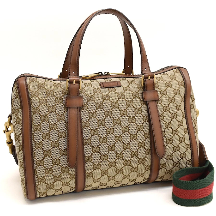 Sac Gucci Boston 381044 toile femme beige or quincaillerie GUCCI