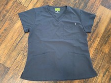 Ave Women  s Medical Scrub Top V-Neck Scrub Shirt Pockets Navy NWOT XL