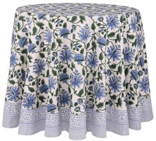 Taj 100 Cotton Round Tablecloth Handblock Print Floral Table Cloth For Kitchen