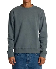 RVCA Mens Relaxed Fit Fleece Crewneck - Dayshift Crew Balsam Green, Large