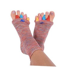 Foot Alignment Socks with Toe Separators for Men or Women Medium Multicolor