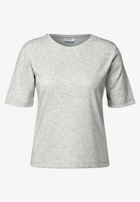 Cecil Basic Rippstruktur T-Shirt in der Farbe Fog Grey Melange - Bild 1 von 4