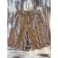 Quiksilver Boys Brown Plaid Shorts Size Large Adjustable Waist
