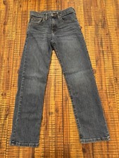 Wrangler Classic Straight Jeans Boys Size 12 Regular Dark Blue Wash Denim