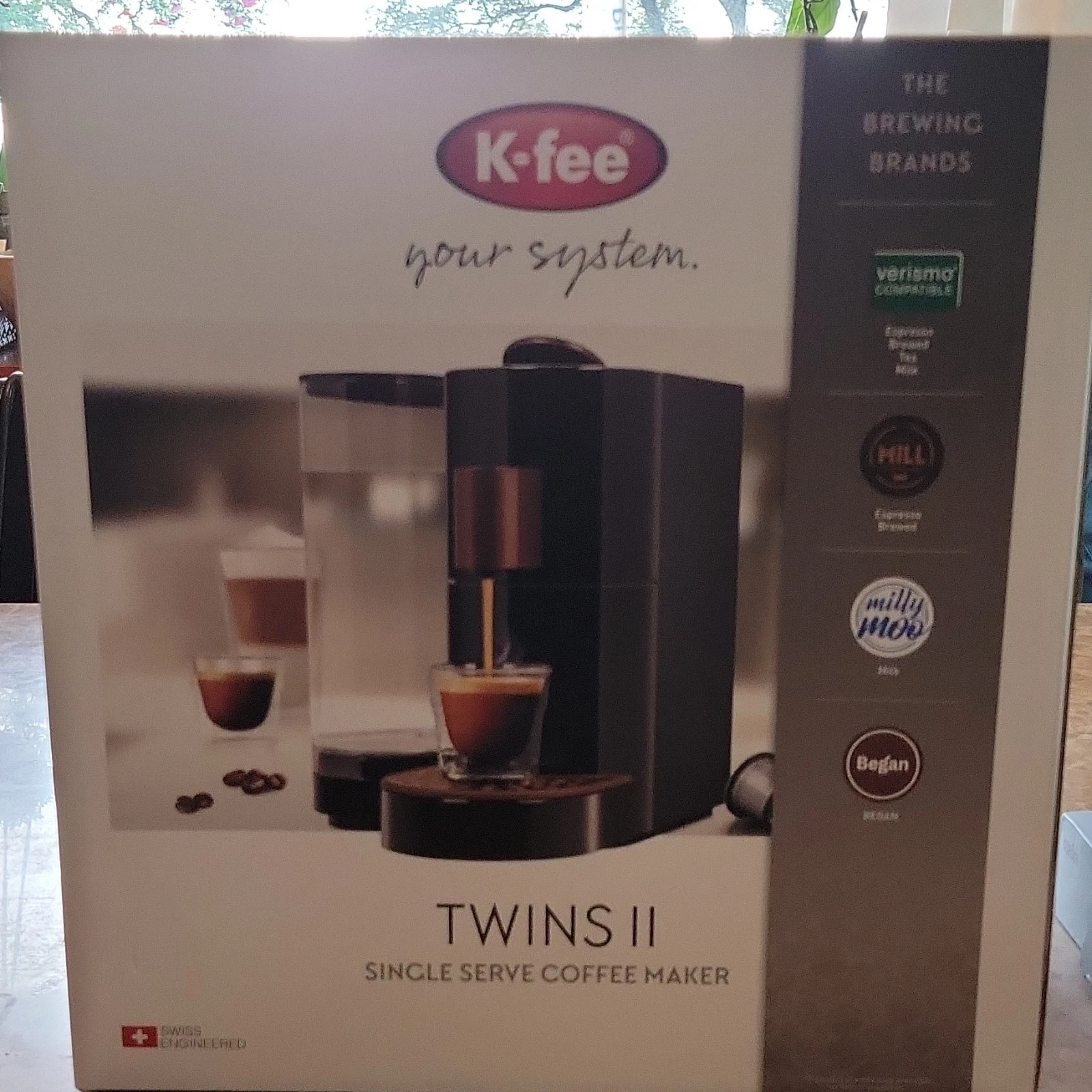 K-fee Twins II Pod Coffee Machine 10 Bar Verismo Compatible Black/Chrome