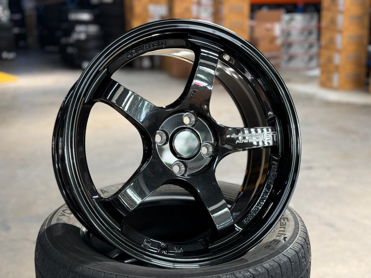 NEW 17x7.5 ET40 AOW ADVAN GT 4x100 BLACK (4 Wheel) Honda Fit