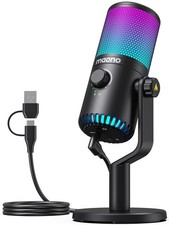 MAONO USB Condenser Microphone Gaming Microphone PC RGB Lighting Mute Button DM