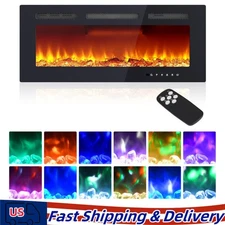40" Electric 1500W Fireplace Wall Mounted Recessed Fireplace Remote Control NEW