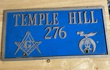 Vintage Masonic Aluminum Plate/Plague  Temple Hill, Lodge,Trump