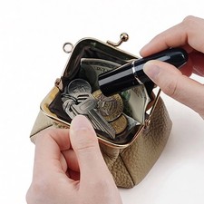 Women Cute Genuine Leather Coin Purse Small Vintage Kiss Lock Change Bag Pouch