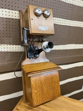 1901 Kellogg Telephone Switchboard Supply Co. OAK Double Box Wall Telephone