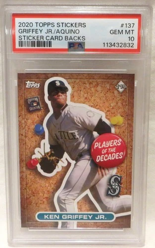 Ken Griffey Jr. **PSA 10** GEM MINT 2020 Topps Stickers #137 Pop 3