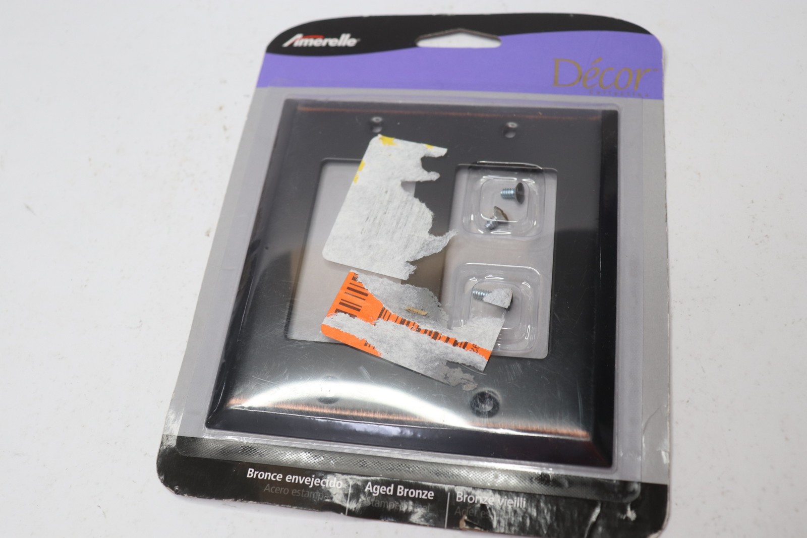 (1-Pk) Amerelle Century Wallplate 1 Rocker / 1 Duplex Outlet Aged Bronze Steel  