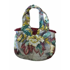 Boho Floral Tapestry Tote Bag Fringe Trim Hippie Cottagecore Shoulder Purse