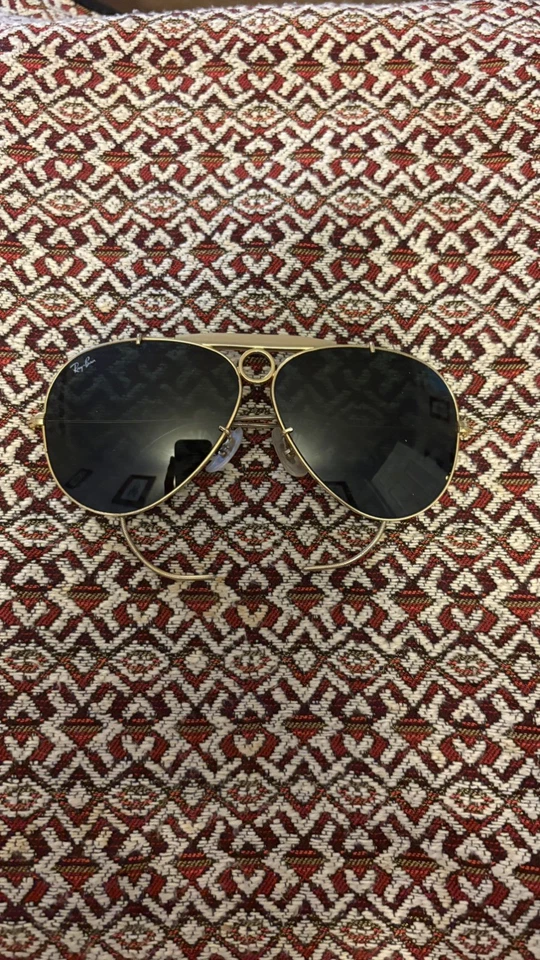 Vintage Bausch & Lomb Ray-Ban Gold Shooter Aviator Sunglasses - USA Marked - Image 1 of 4