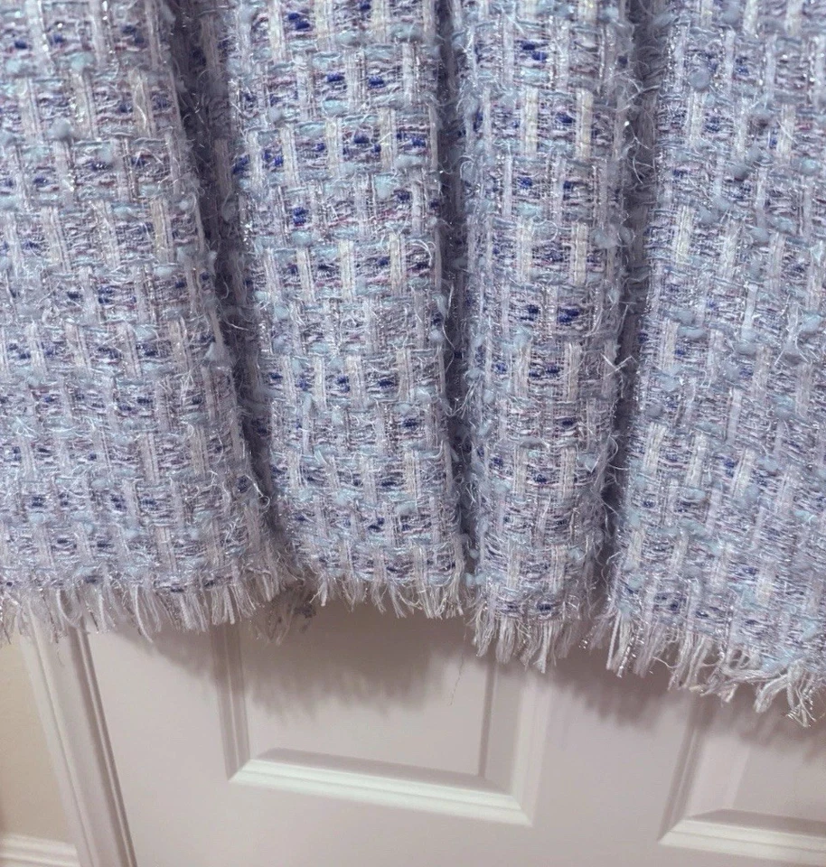 NUEVO CON ETIQUETAS $398 Vestido Mac Duggal [12] 20806 Manga Corta Cuentas Borde Boucle Midi J981 Foto 4 de 4