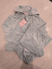 NWT Large JUICY COUTURE BLING TRACKSUIT pastel turquoise Pants Hoodie Gift