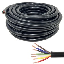Heavy Duty 14 Gauge 7 Way Conductor Wire RV Trailer Cable Cord Insulated S...