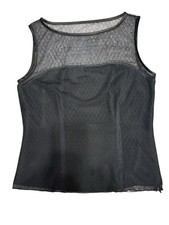 Pamela Dennis Private Client Group Size 8 Black Sleeveless Lace Side Zip Top