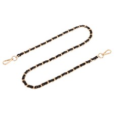 39" Purse Strap with Buckle for Shoulder and Cross Body Black Gold 