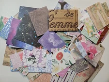 Grab Bag - Variety Lot of Small Scrap Paper - Cardstock Etc. 200+ Pcs