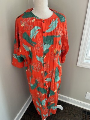 Plant Kween x tonle Zero Waste Duster Dress - Monstera Leaf Print - Medium Neng