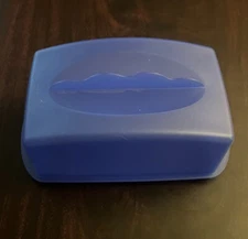 Tupperware Large Cheese Or Butter Keeper Dish Blue 3672A EUC