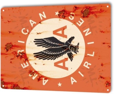 エアライン 看板 American Airlines AA Logo Jet Airplane Retro Vintage Wall Decor
