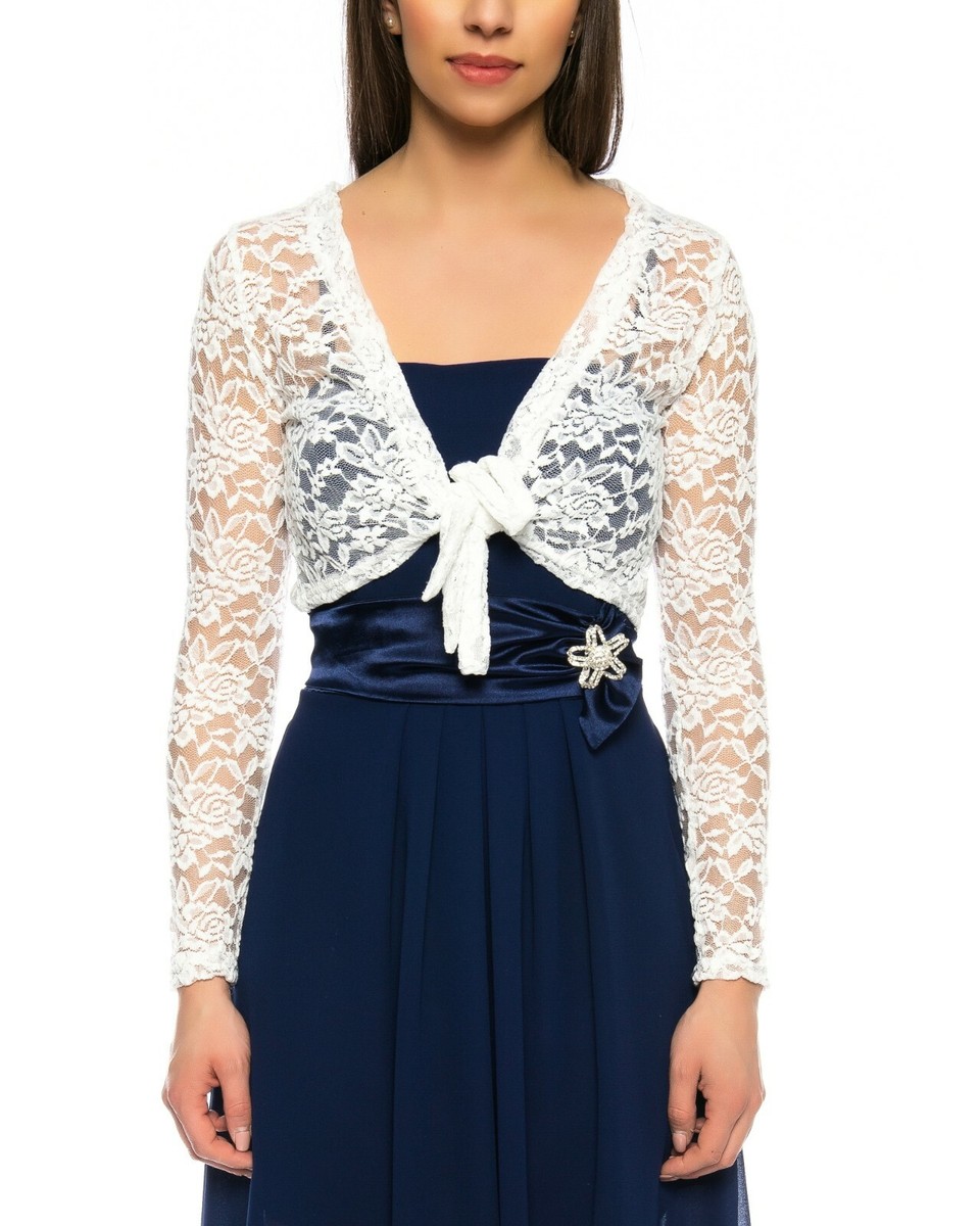 Abendkleid Blauer Bolero Festlich Bolero Jacke Spitze Blau