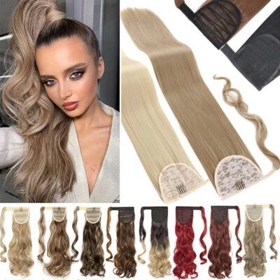 ELAILITE Echt Dick Zopf Pferdeschwanz Haarteil Clip In Haarverlängerung Wrap on Ponytail