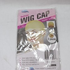 2-Pk Dream Deluxe Wig Cap Nylon Beige Nude 0097