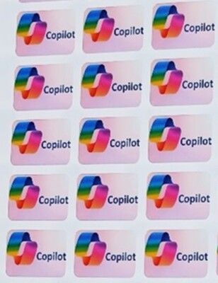 5X QUALITÄT Microsoft AI Office COPILOT Logo glänzend Aufkleber 33x16mm PC/LAPTOP