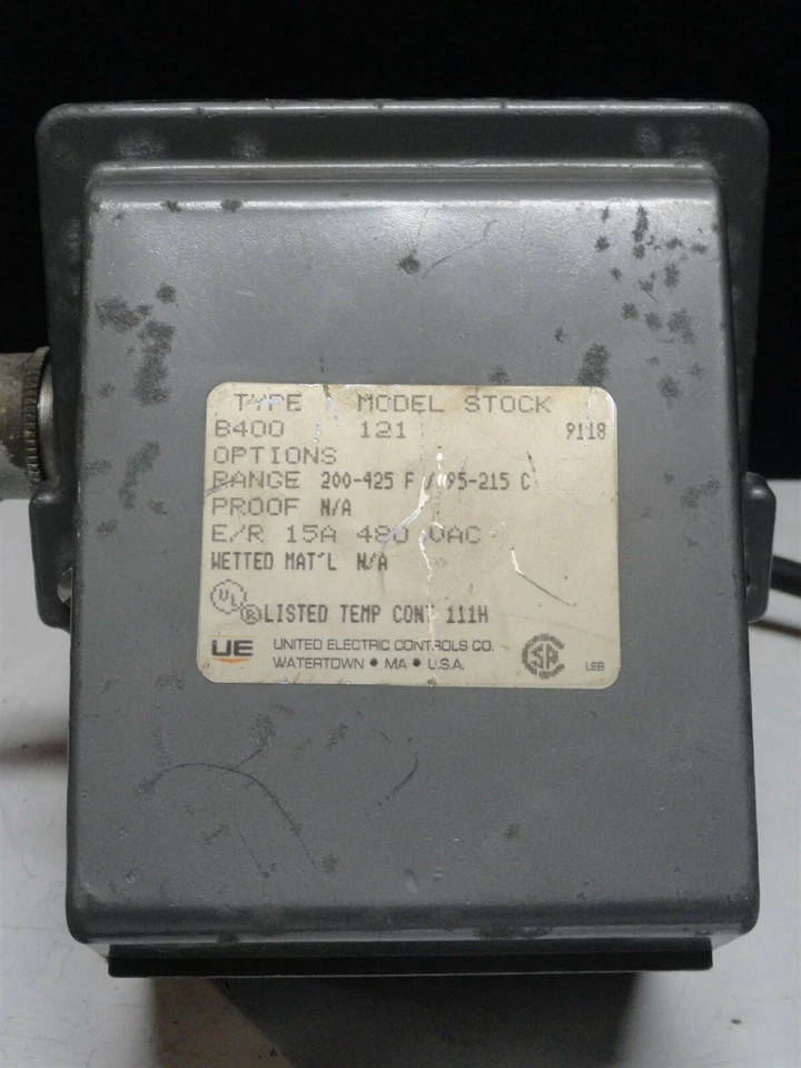  United Electric ~ B400-121 ~ Interruptor de temperatura ~ 200°-425° ~ NEMA 4X B400 Foto 2 de 4