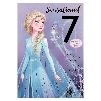 Age Sensational 7 Frozen 2 Birthday Card with Fun Frozen Activity ...