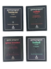 Atari 2600 Game Lot 4 Text Label  Football / Home Run / Space Invaders  / Outlaw