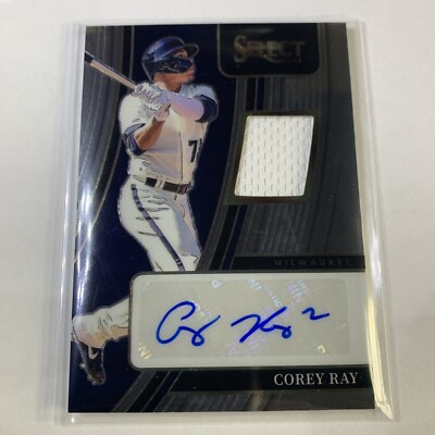 2022 Select Baseball #SM-CO Cory Ray Signature Materials Relic 33/60 Brewers