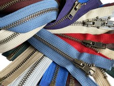 YKK 5 Antique Brass Medium Weight Zipper Separating Assorted Colors 7" - 36"