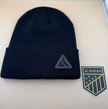 Radian Black Beanie Triangle Logo Leather Patch & Decal Sticker