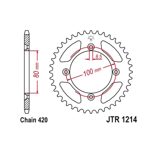 Piñón trasero de acero JT 46 46 T dientes CRF110F CRF70F CRF80F XR70R XR80R 1985-2022 Foto 2 de 4