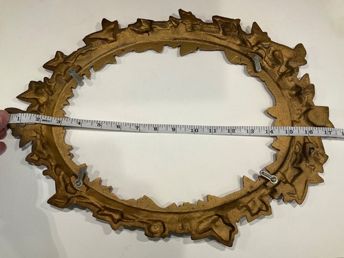 Ancien miroir de table ou cadre photo en fonte art déco 17x12" - Photo 6/9