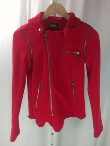 Pencey-Standard-Heather-Red-Hooded-Moto-Jacket-Vest-80-Cotton-20-Poly-XS