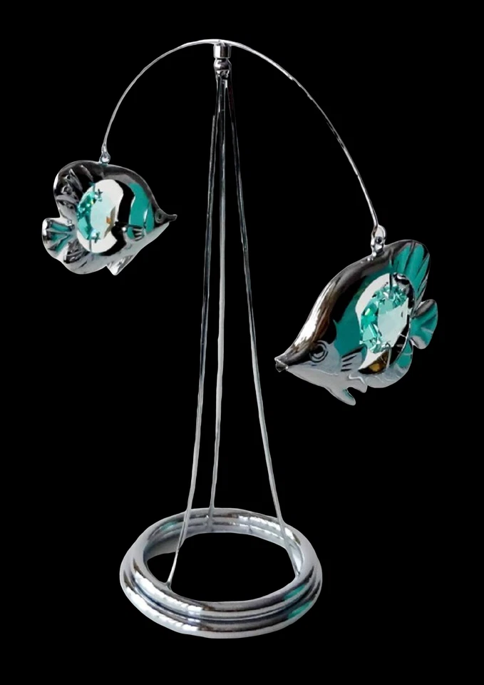 Crystocraft Twin Fish Crystal Ornament Made With Swarovski Elements Gift Boxed  - Image 3 of 4