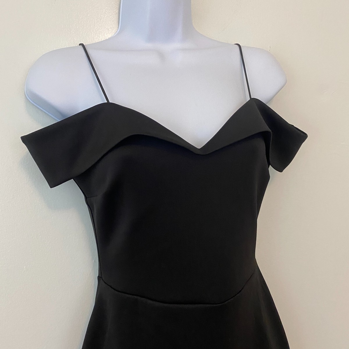 Asos Black Bodycon Dress Off Shoulder Womens US 4 | eBay