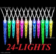 GEMMY ColorMotion 24-COUNT MULTI COLOR ICICLE LIGHTS CHRISTMAS LIGHT SHOW LED