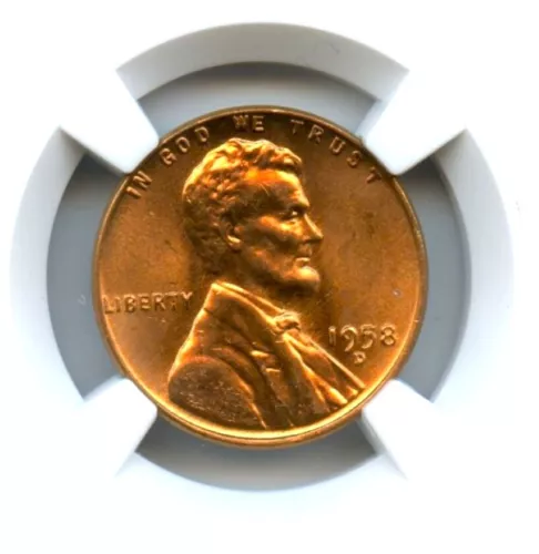 1958-D Lincoln Cent, NGC MS67RD