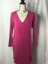 NWT Ralph Lauren 100% Silk Hot Pink V Neck Long Sleeve Jenning Dress Sz XS $398