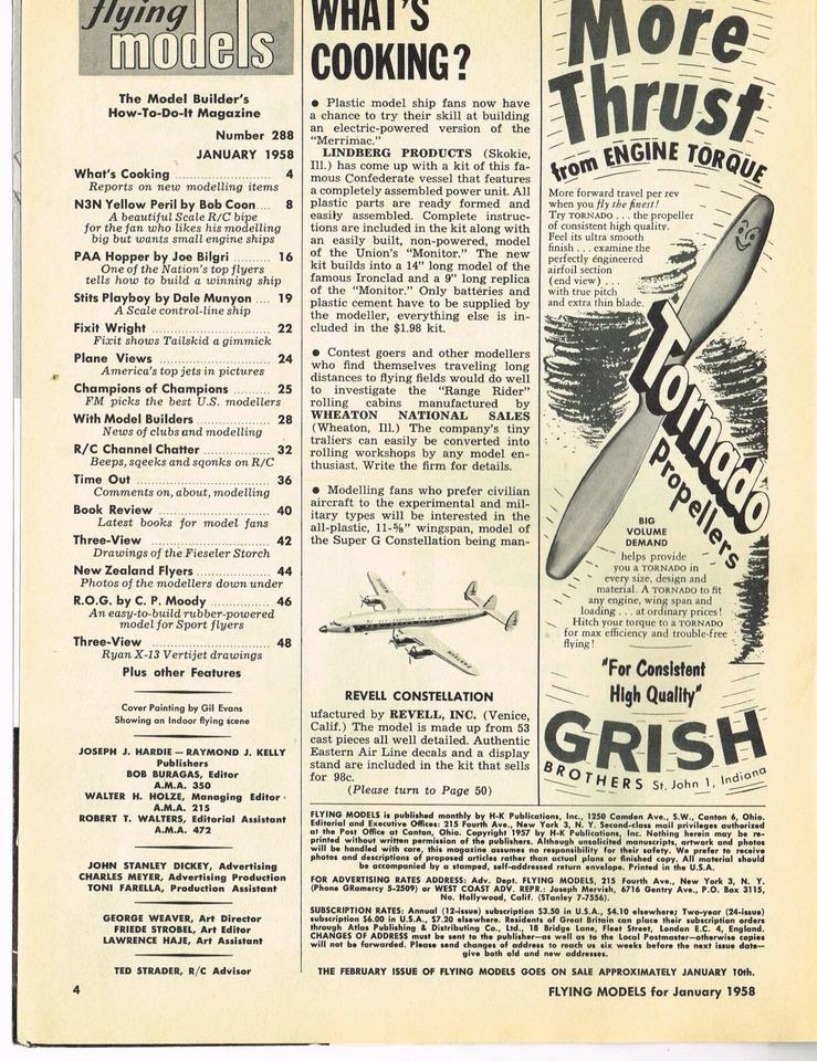 FLYING MODELS Magazine January 1958 N3N Yellow Peril: RC Scale full size patters - Image 2 of 3
